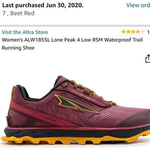 Altra Lone Peak waterproof trail running shoe